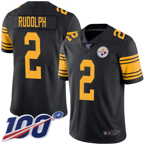 Men Pittsburgh Steelers Football #2 Limited Black Mason Rudolph 100th Season Rush Vapor Untouchable Nike NFL Jersey->pittsburgh steelers->NFL Jersey